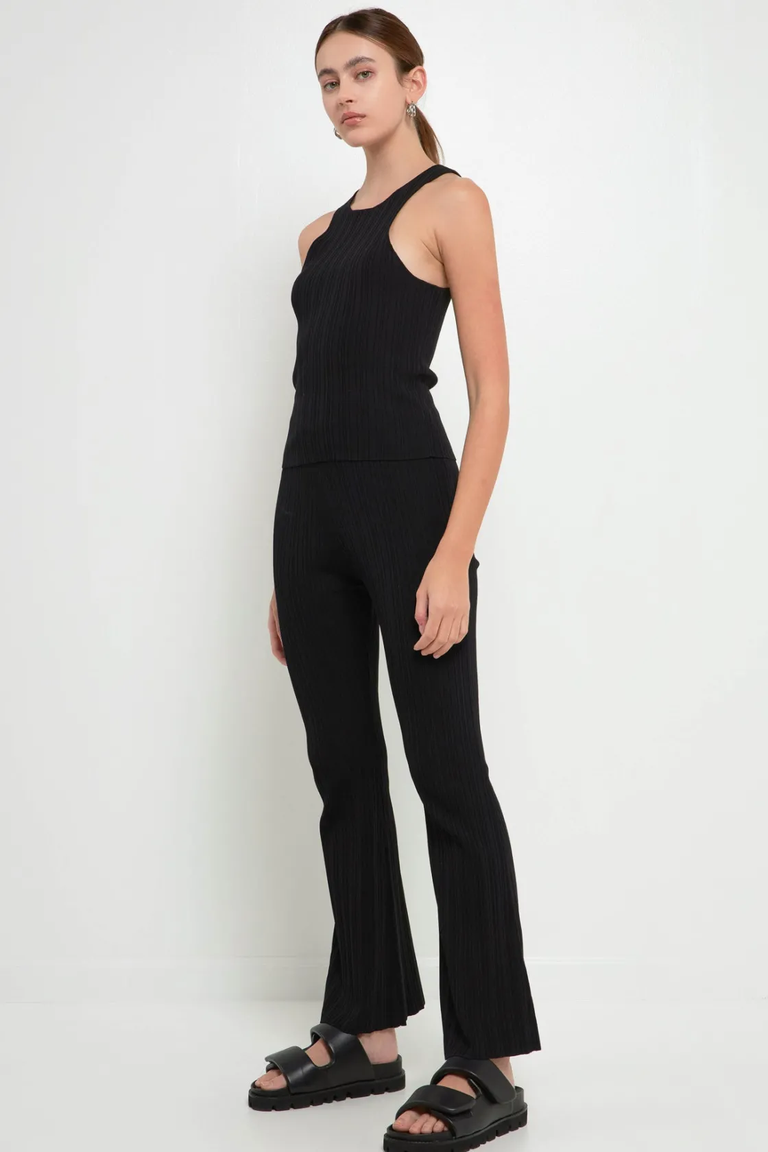 grey_lab__multi_rib_flare_1.webp GREY LAB Sweaters & Knits | Pants*- Multi Rib Flared Knit Pants BLACK
