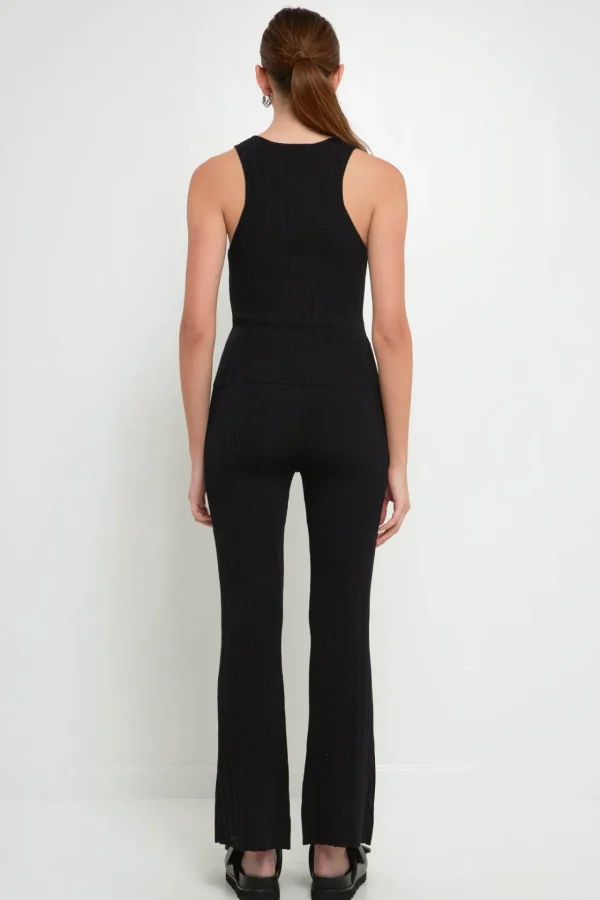 GREY LAB Sweaters & Knits | Pants*- Multi Rib Flared Knit Pants BLACK