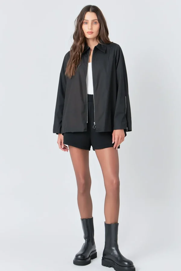 GREY LAB Jackets & Coats | Blazers*- Nylon Jacket with O-ring Zipper JETBLACK