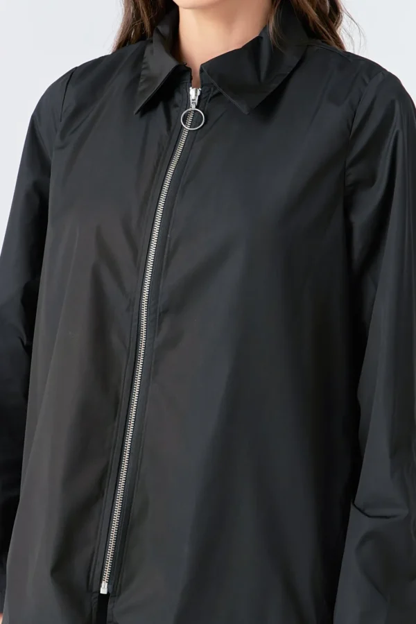 GREY LAB Jackets & Coats | Blazers*- Nylon Jacket with O-ring Zipper JETBLACK