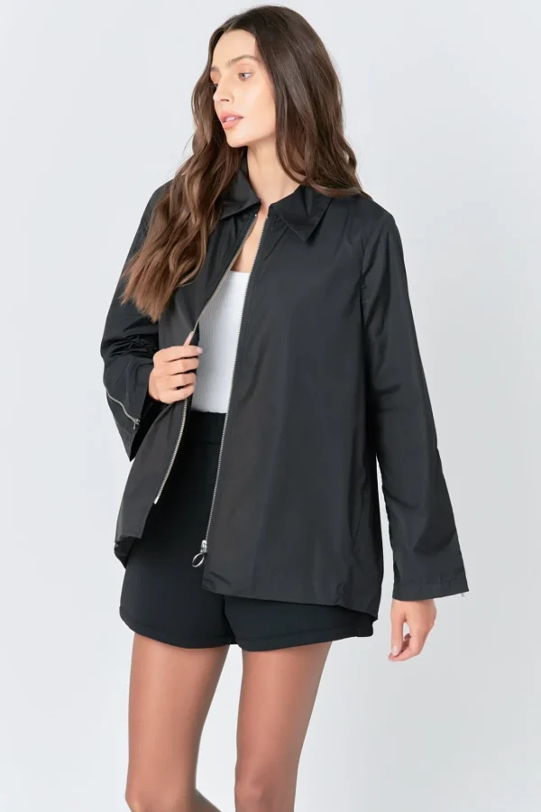 GREY LAB Jackets & Coats | Blazers*- Nylon Jacket with O-ring Zipper JETBLACK