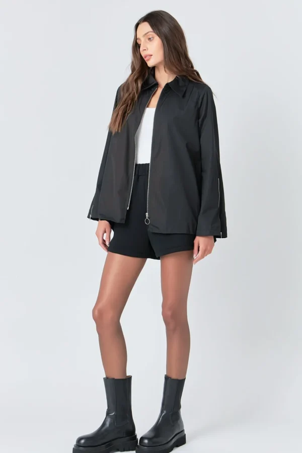 GREY LAB Jackets & Coats | Blazers*- Nylon Jacket with O-ring Zipper JETBLACK