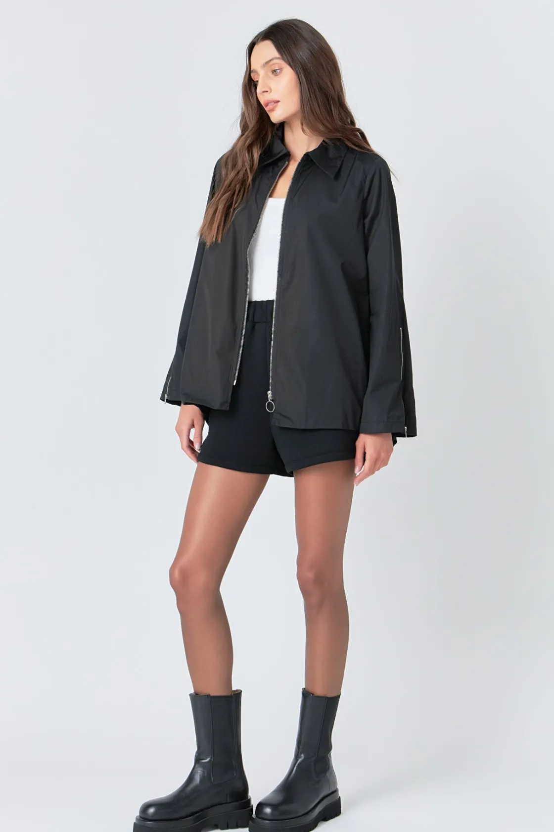 grey_lab__nylon_jacket_wi_3.webp GREY LAB Jackets & Coats | Blazers*- Nylon Jacket with O-ring Zipper JETBLACK