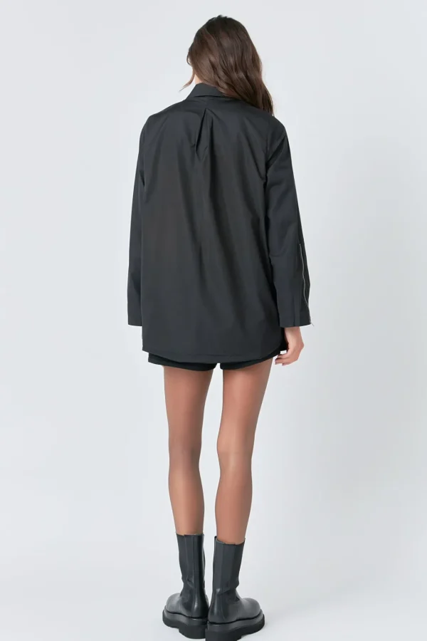 GREY LAB Jackets & Coats | Blazers*- Nylon Jacket with O-ring Zipper JETBLACK