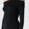 GREY LAB Tops*- Off Shoulder Shirring Detail Top BLACK