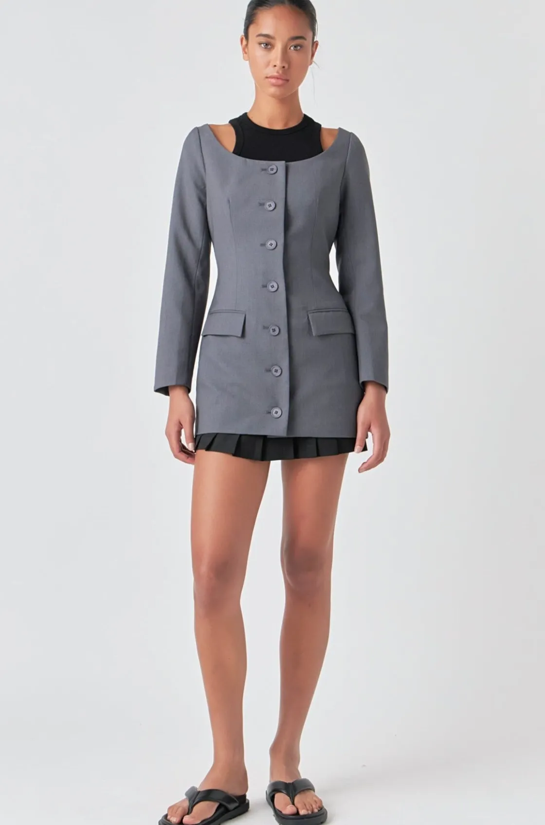 grey_lab__off_the_shoulde_0.webp GREY LAB Blazers | Tops*- Off the Shoulder Blazer HEATHERGREY