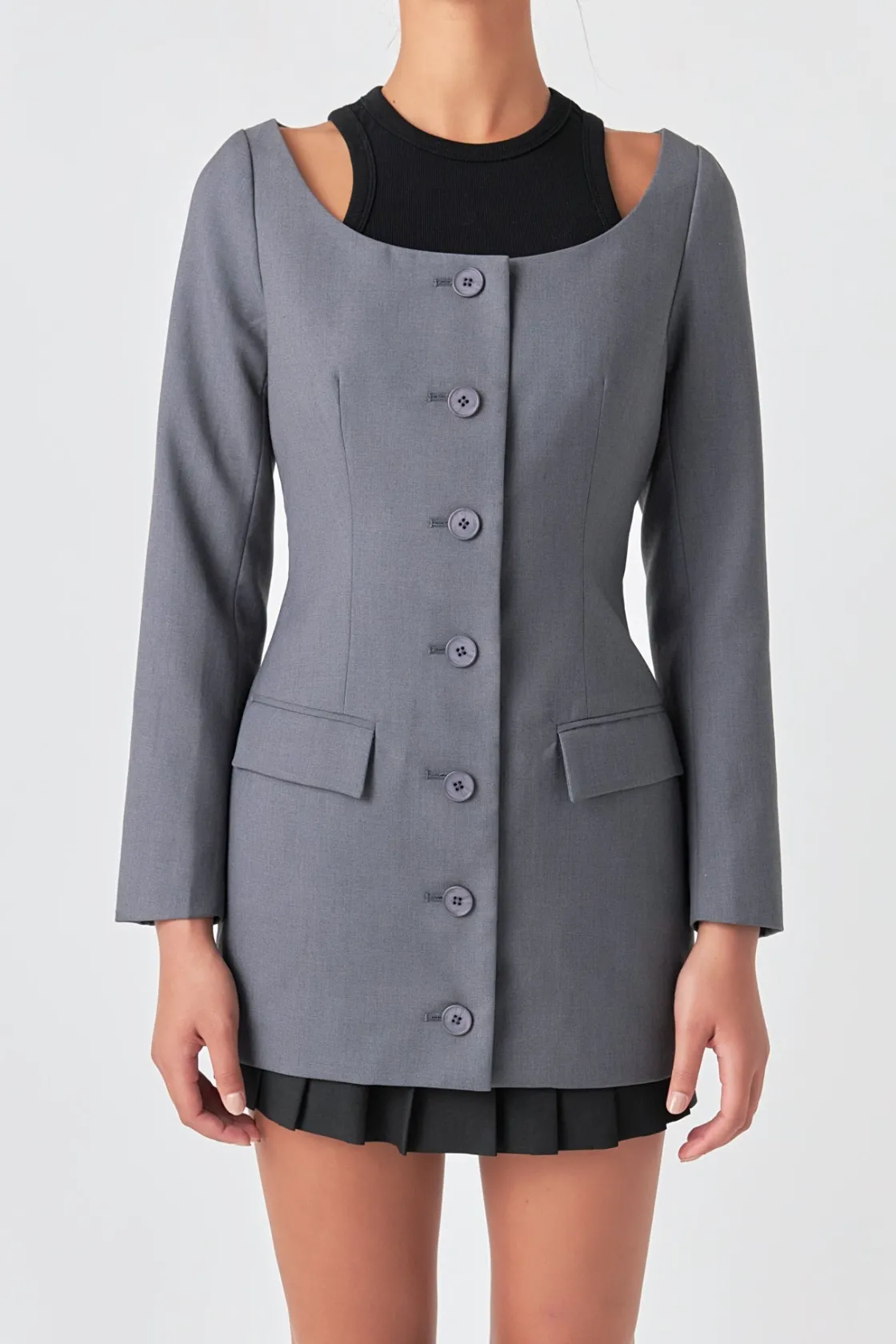 grey_lab__off_the_shoulde_1.webp GREY LAB Blazers | Tops*- Off the Shoulder Blazer HEATHERGREY