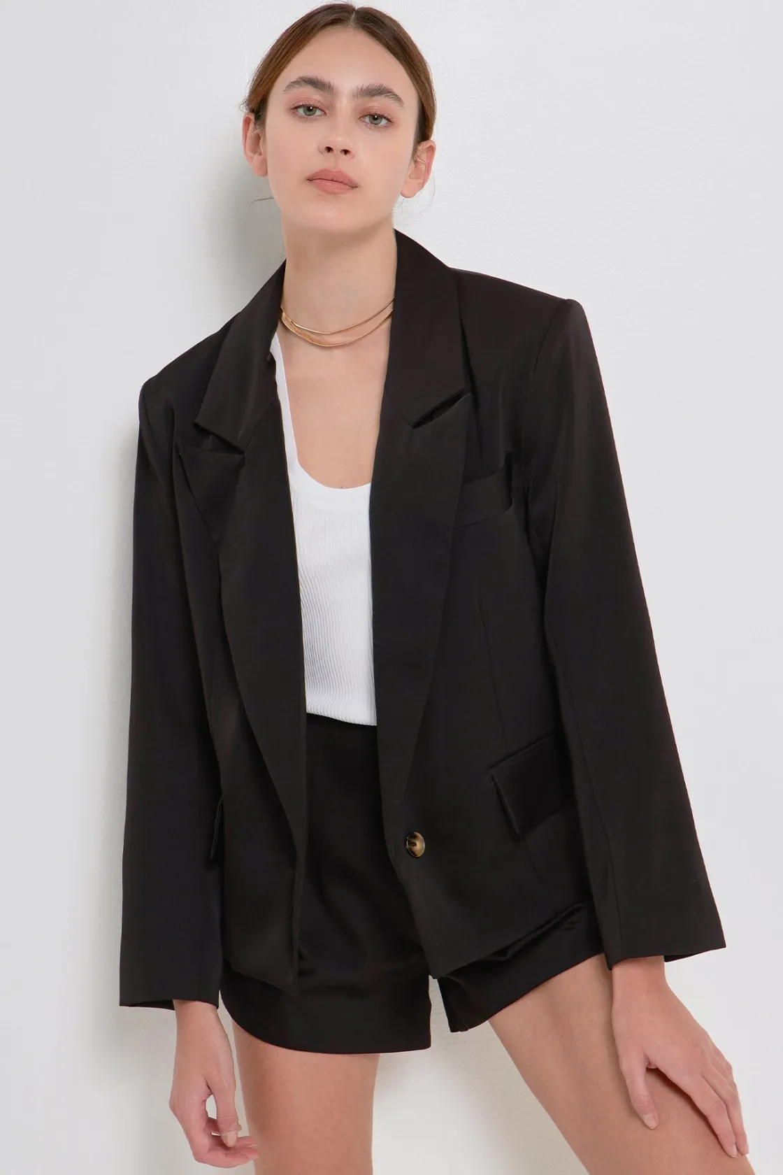 grey_lab__one_button_sati_5.webp GREY LAB Matching Sets | Blazers*- One Button Satin Blazer