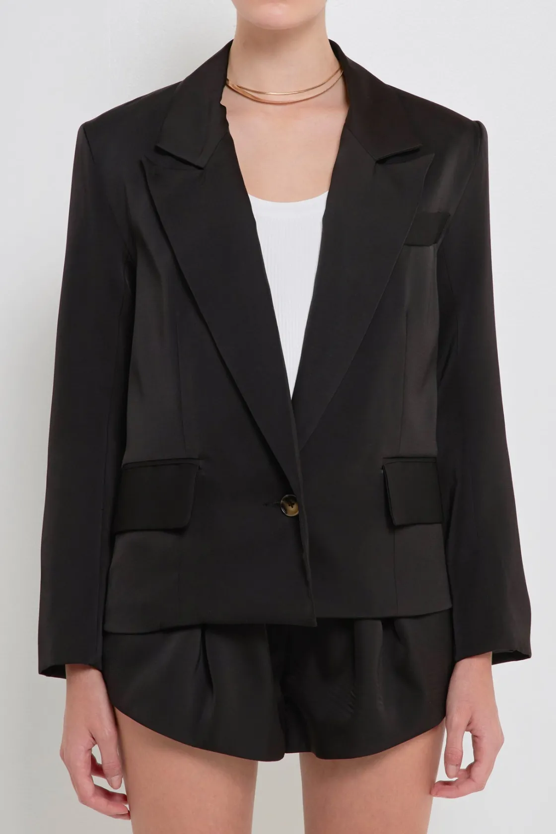 grey_lab__one_button_sati_7.webp GREY LAB Matching Sets | Blazers*- One Button Satin Blazer