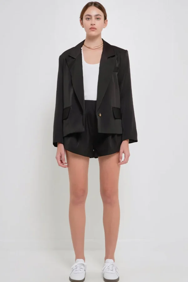 GREY LAB Matching Sets | Blazers*- One Button Satin Blazer