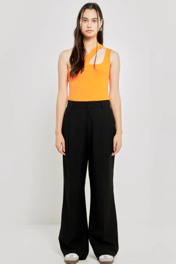 GREY LAB Sweaters & Knits | Tops*- One Shoulder Cut-out Detail Knit Bodysuit ORANGE
