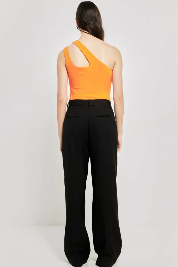 GREY LAB Sweaters & Knits | Tops*- One Shoulder Cut-out Detail Knit Bodysuit ORANGE