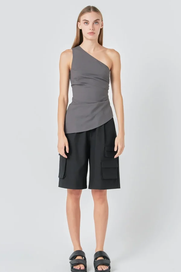 GREY LAB Tops*- One Shoulder Ruched Top