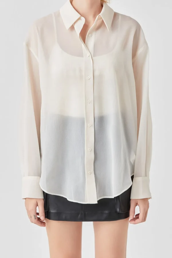 GREY LAB Shirts & Blouses*- Organza Oversized Shirt OFFWHITE
