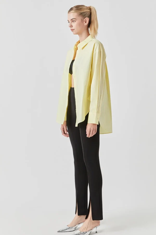 GREY LAB Shirts & Blouses | Tops*- Oversize Collared Shirt YELLOW