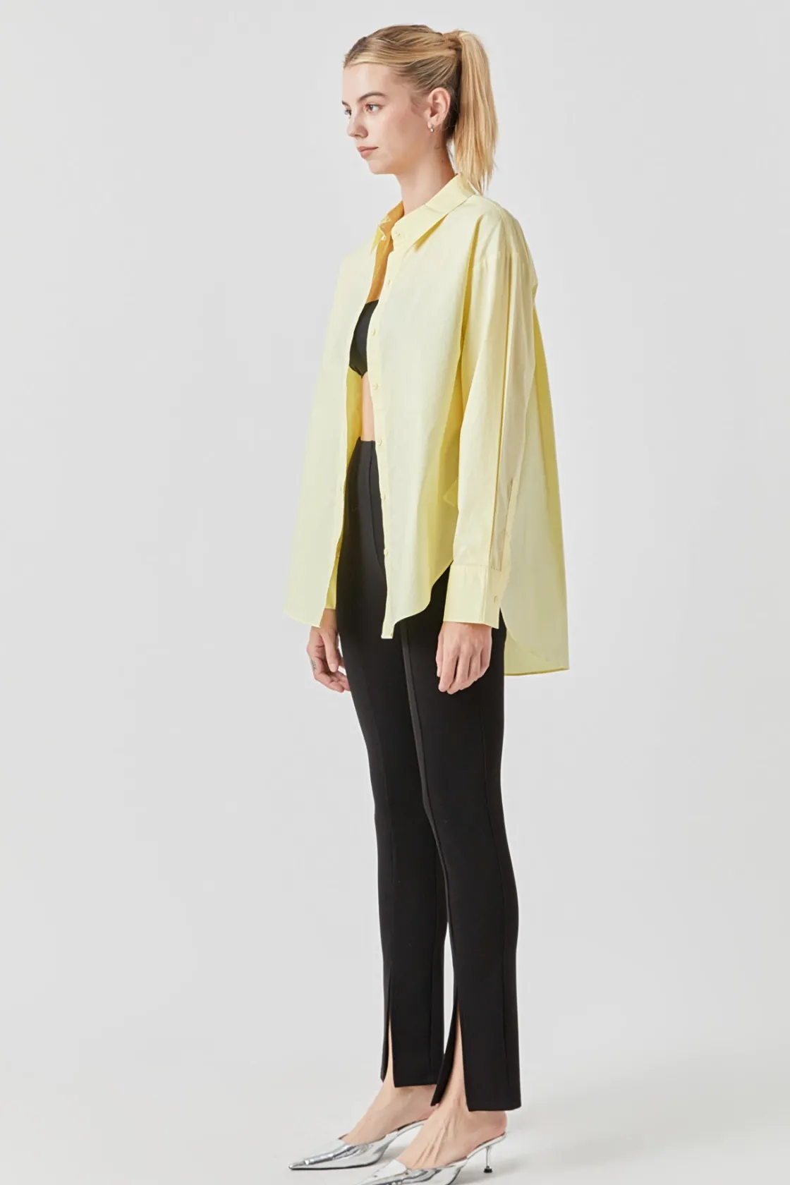 grey_lab__oversize_collar_1.webp GREY LAB Shirts & Blouses | Tops*- Oversize Collared Shirt YELLOW