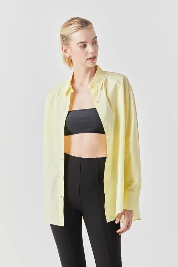 GREY LAB Shirts & Blouses | Tops*- Oversize Collared Shirt YELLOW