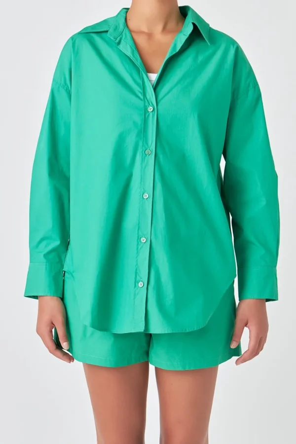 GREY LAB Shirts & Blouses | Tops*- Oversize Collared Shirt