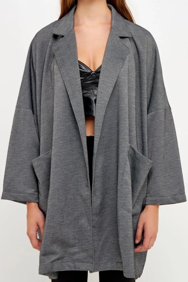 GREY LAB Jackets & Coats | Tops*- Oversized Coat with Big Pocket HEATHERGREY
