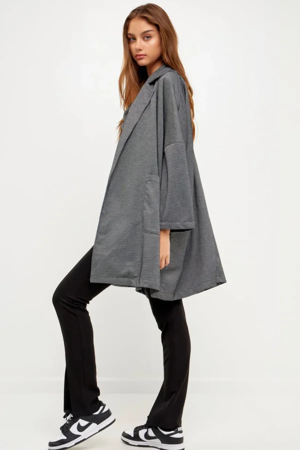 GREY LAB Jackets & Coats | Tops*- Oversized Coat with Big Pocket HEATHERGREY