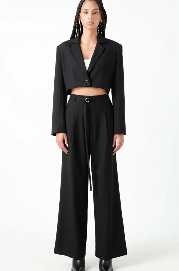 GREY LAB Blazers | Tops*- Oversized Cropped Blazer BLACK