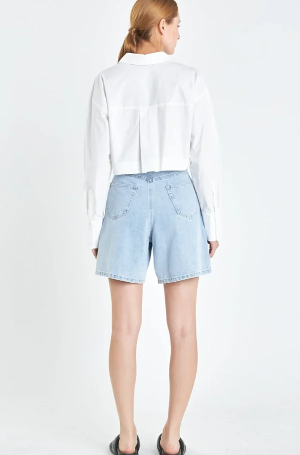 GREY LAB Shirts & Blouses | Tops*- Oversized Cropped Shirts with Pocket WHITE