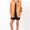 GREY LAB Shirts & Blouses | Tops*- Oversized Faux Suede Shirt BROWN