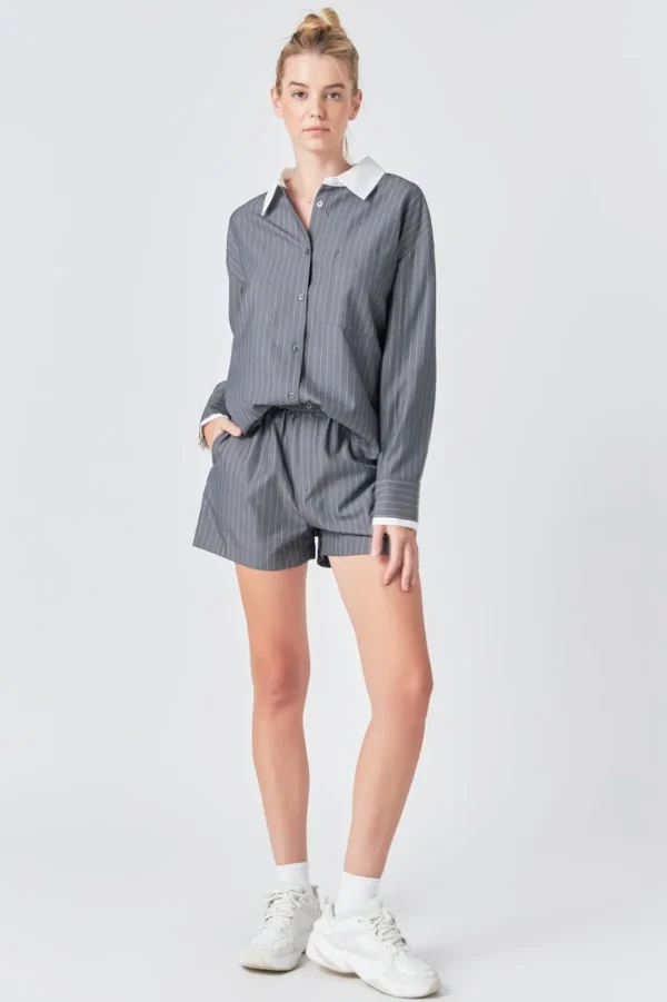 GREY LAB Matching Sets | Shirts & Blouses*- Oversized Pinstripe Shirt GREY
