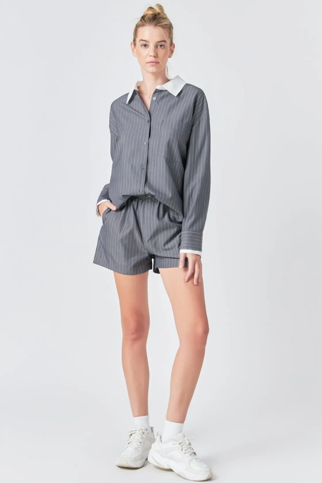 grey_lab__oversized_pinst_0.webp GREY LAB Matching Sets | Shirts & Blouses*- Oversized Pinstripe Shirt GREY