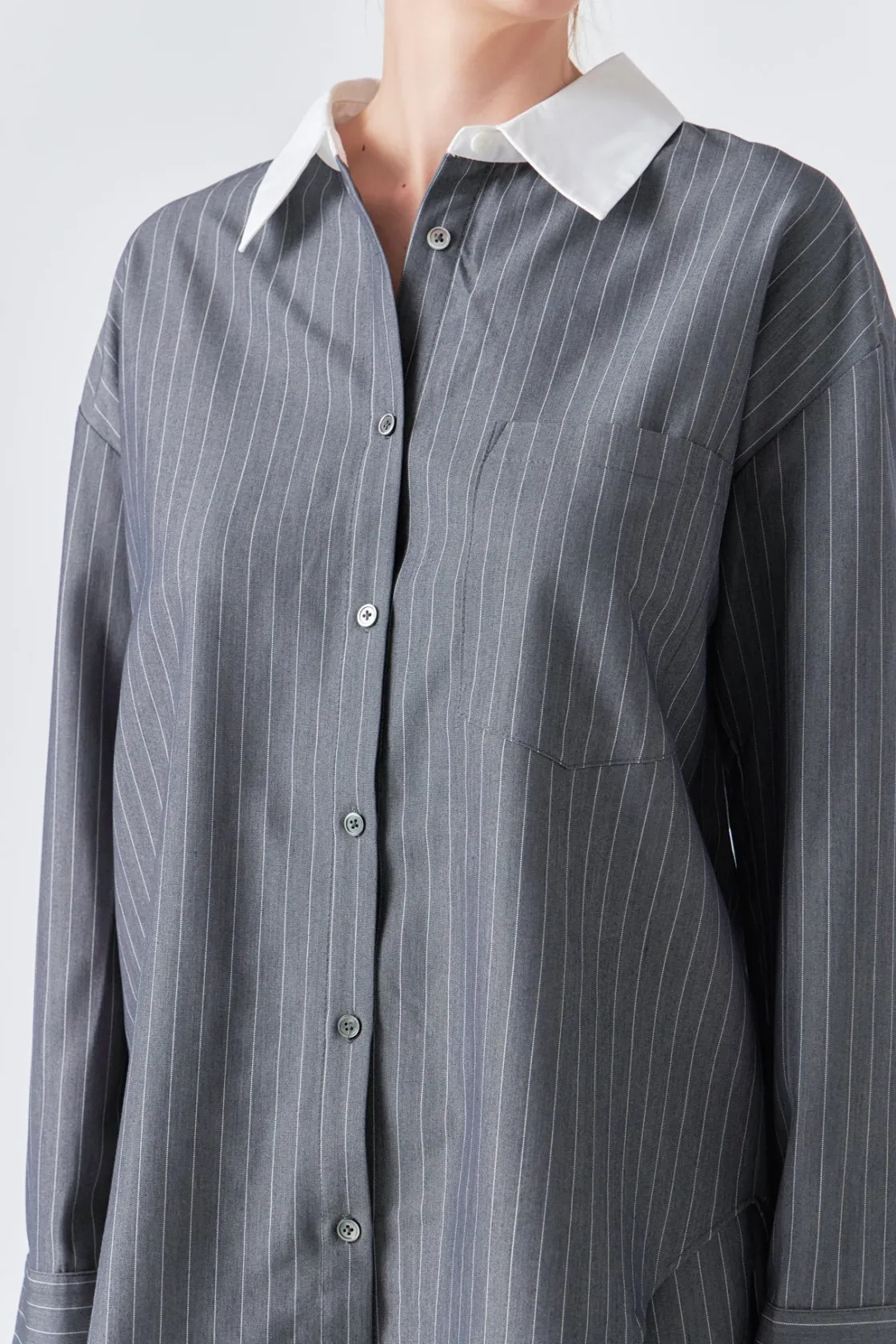 grey_lab__oversized_pinst_3.webp GREY LAB Matching Sets | Shirts & Blouses*- Oversized Pinstripe Shirt GREY