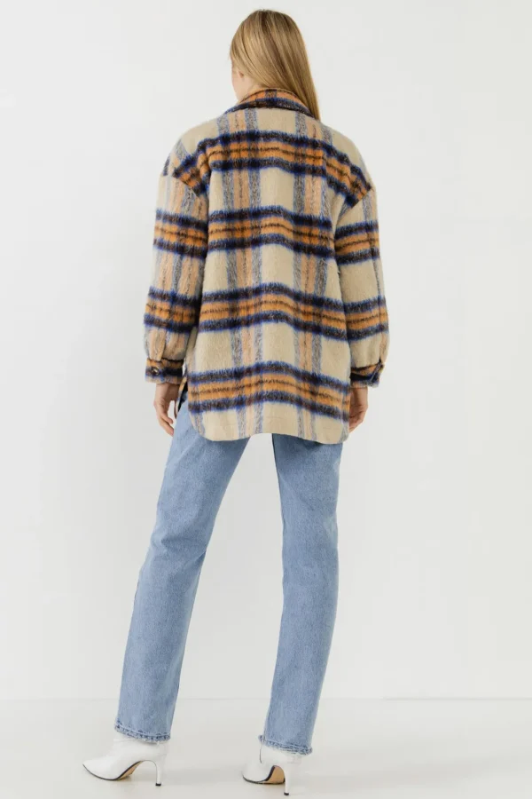 GREY LAB Jackets & Coats | Tops*- Oversized Plaid Shacket with Pockets