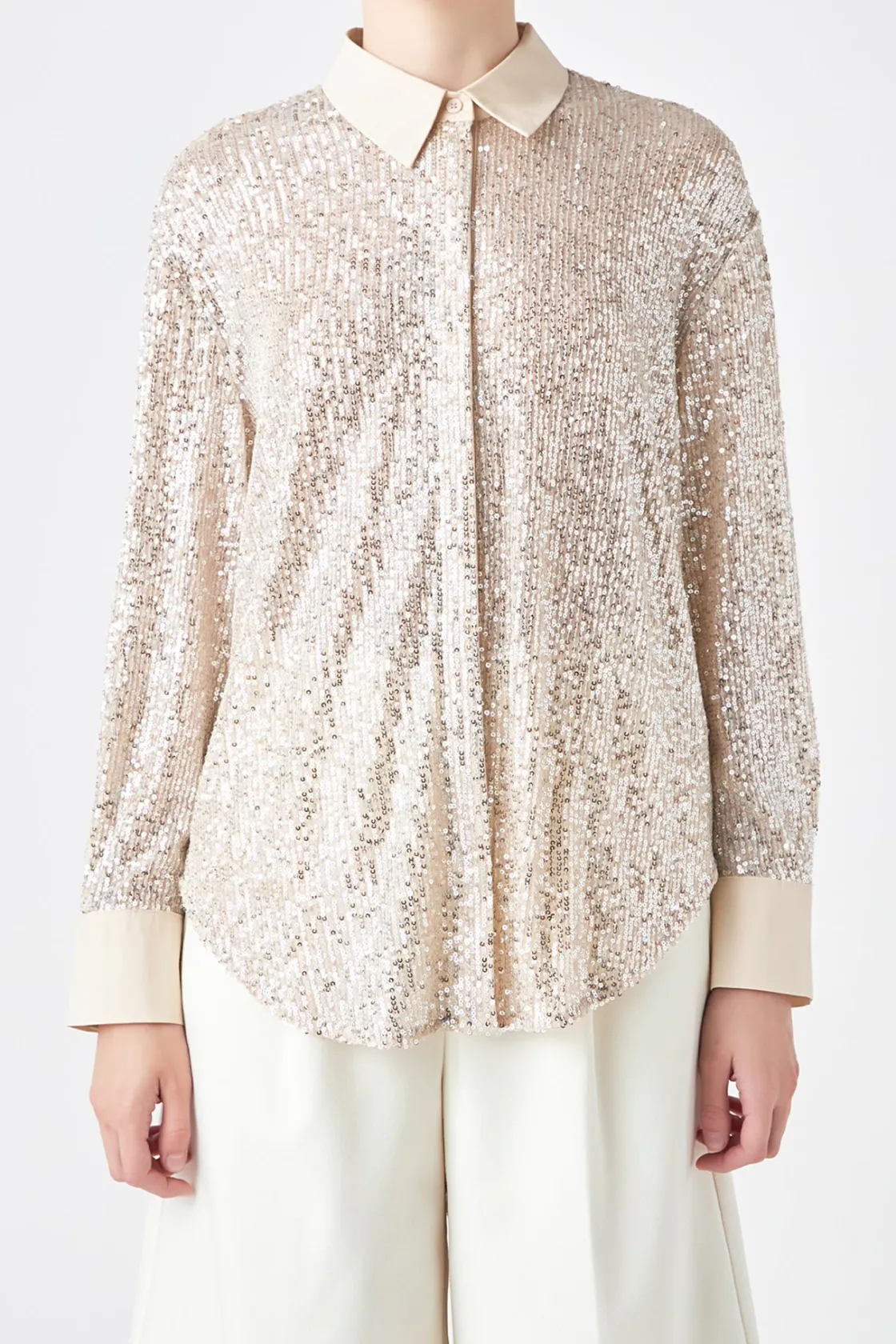 grey_lab__oversized_sequi_1.webp GREY LAB Shirts & Blouses | Tops*- Oversized Sequin Shirt IVORY
