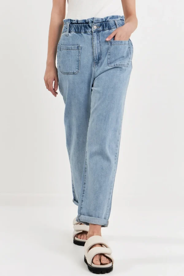GREY LAB Denim | Tops*- Paperbag Waist Jeans DENIM