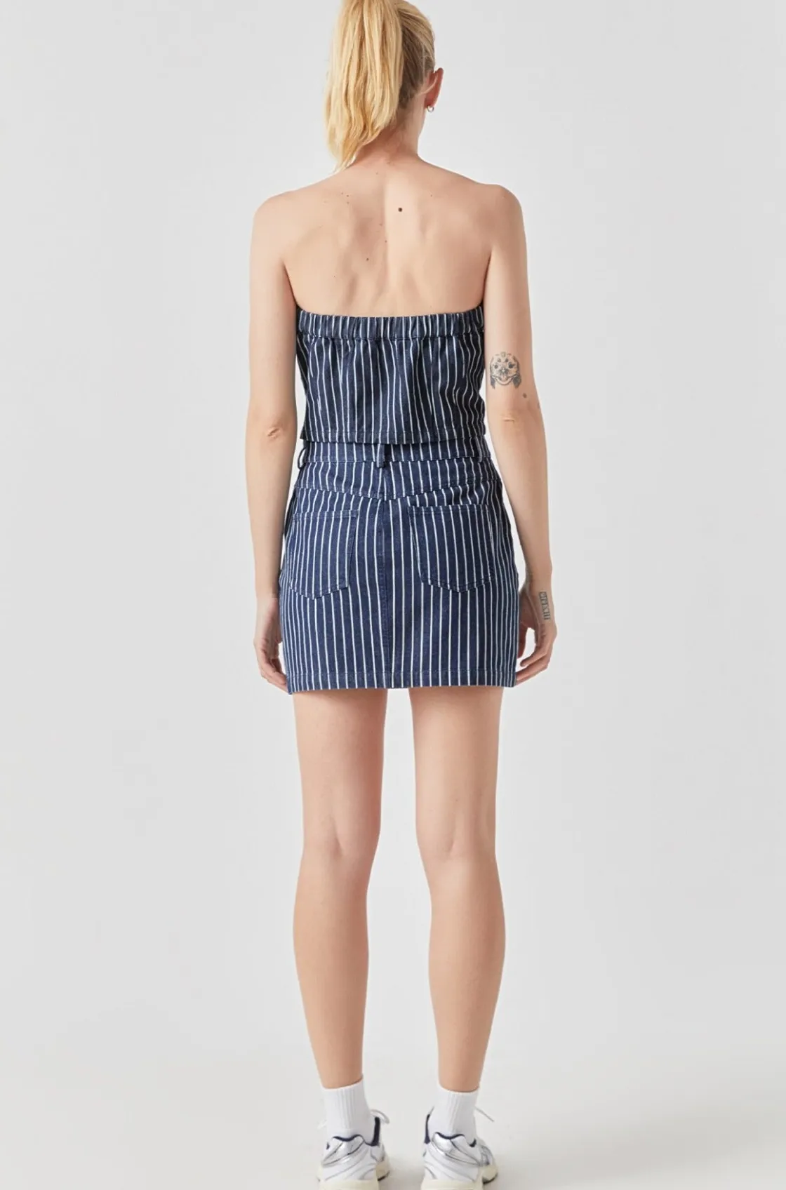 grey_lab__pin_striped_den_4.webp GREY LAB Denim | Skirts*- Pin Striped Mini SKirt DENIM