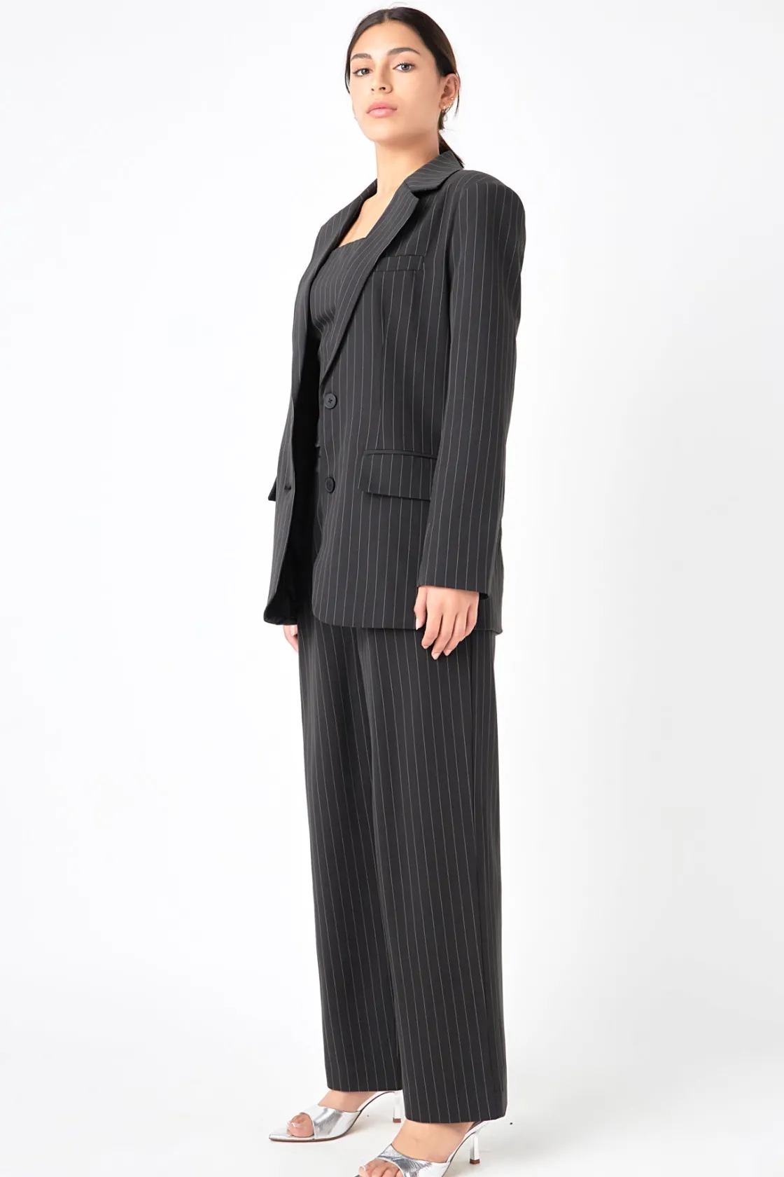 grey_lab__pinstriped_over_2.webp GREY LAB Matching Sets | Blazers*- Pinstriped Oversized Blazer BLACK