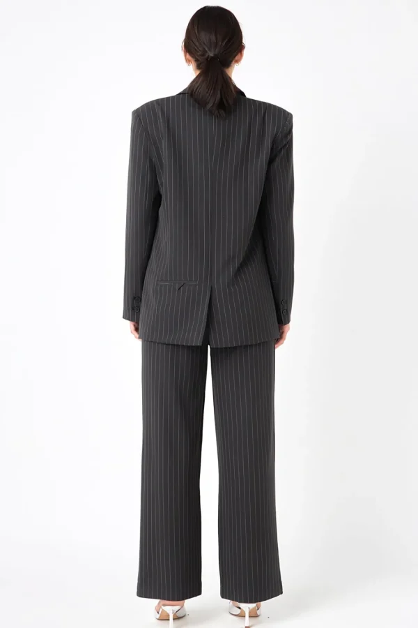 GREY LAB Matching Sets | Blazers*- Pinstriped Oversized Blazer BLACK
