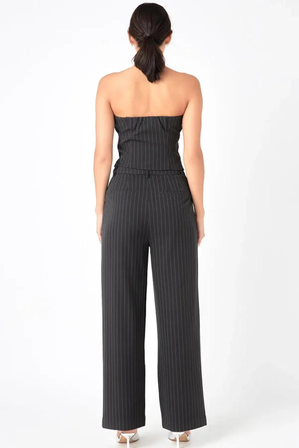 GREY LAB Matching Sets | Tops*- Pinstriped Tube Top BLACK
