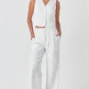 GREY LAB Vest | Tops*- Pinstrpied Vest with Welted Pocket WHITEBLACKSTRIPE