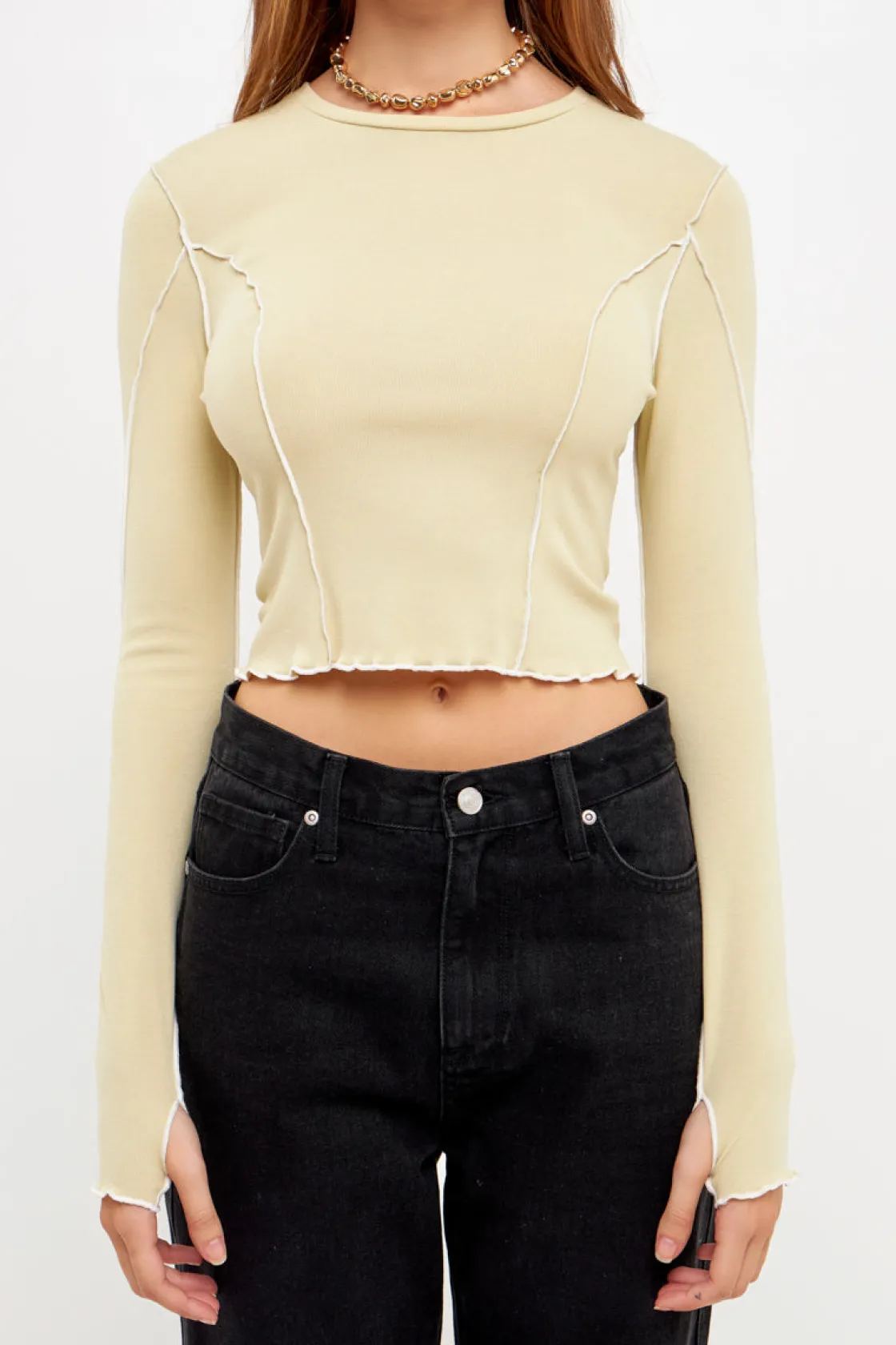 grey_lab__piping_detail_t_1.webp GREY LAB Tops*- Piping Detail Top PISTACHIO