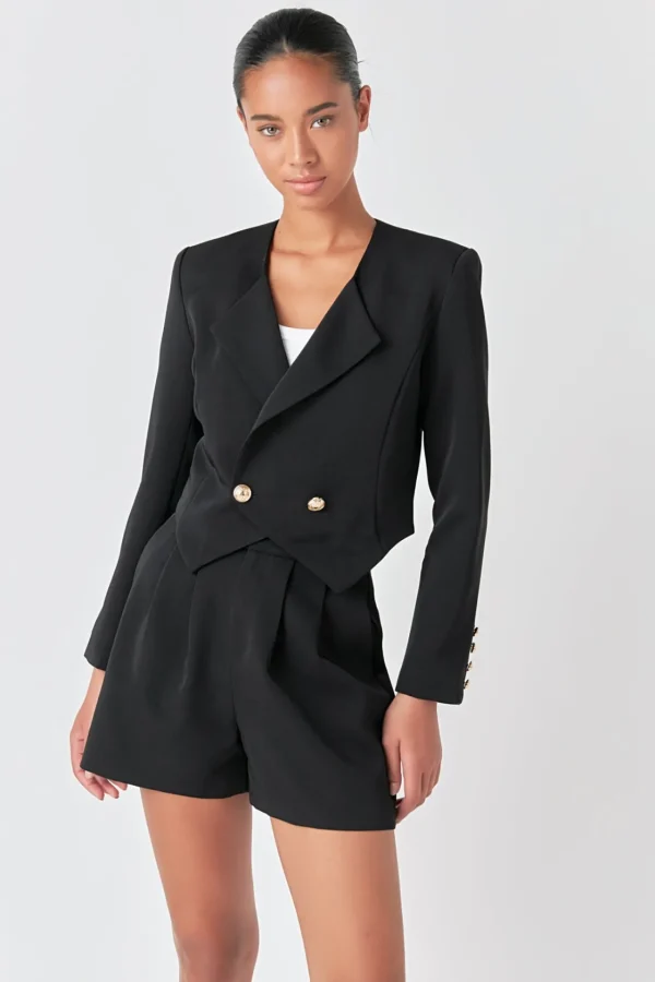 GREY LAB Matching Sets | Shorts & Skorts*- Pleated High Waist Shorts BLACK
