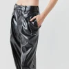 GREY LAB Pants | Tops*- Pleated PU Pants BLACK