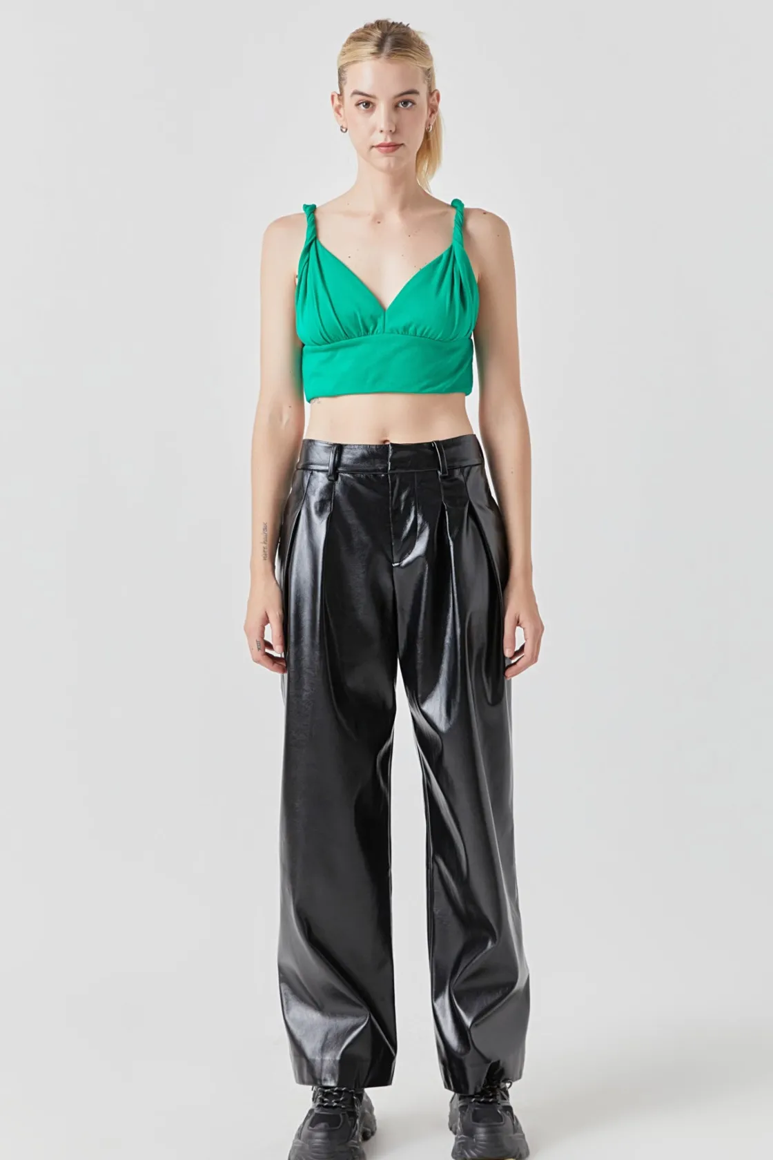 grey_lab__pleated_pu_pant_1.webp GREY LAB Pants | Tops*- Pleated PU Pants BLACK