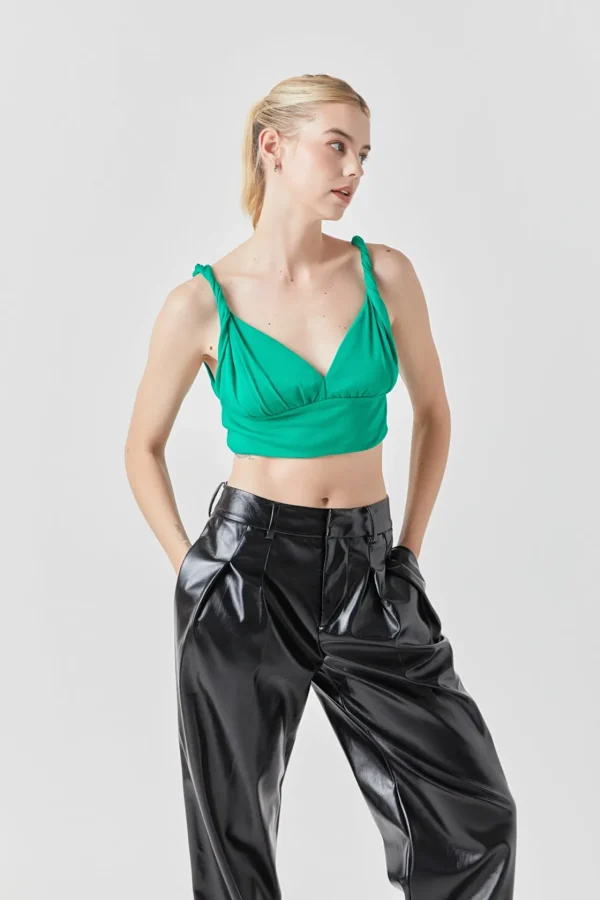 GREY LAB Pants | Tops*- Pleated PU Pants BLACK