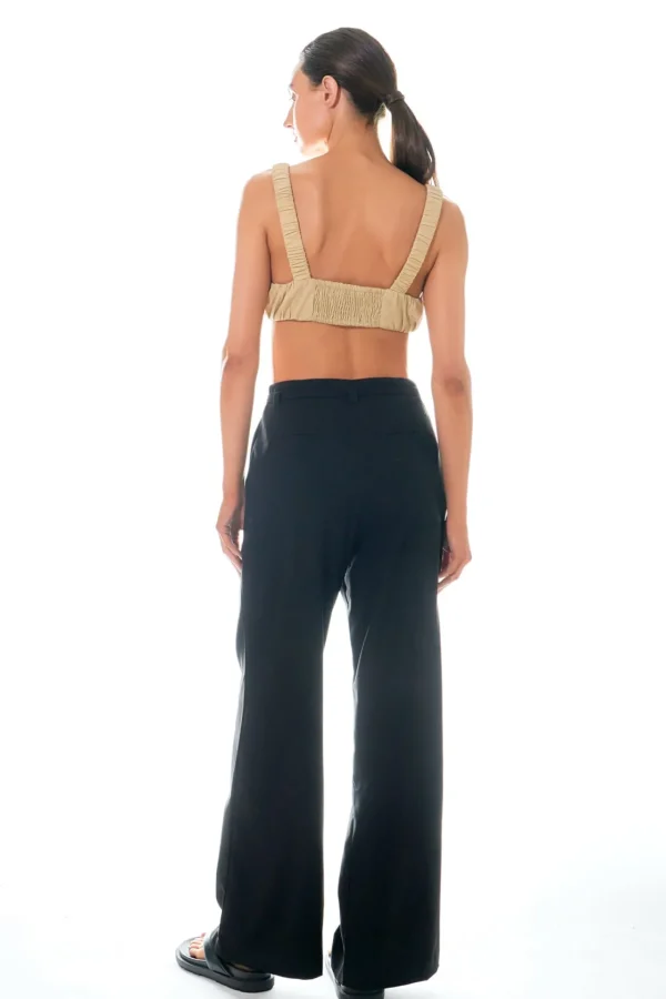 GREY LAB Pants | Tops*- Pleated Wide Pants with Belt BLACK