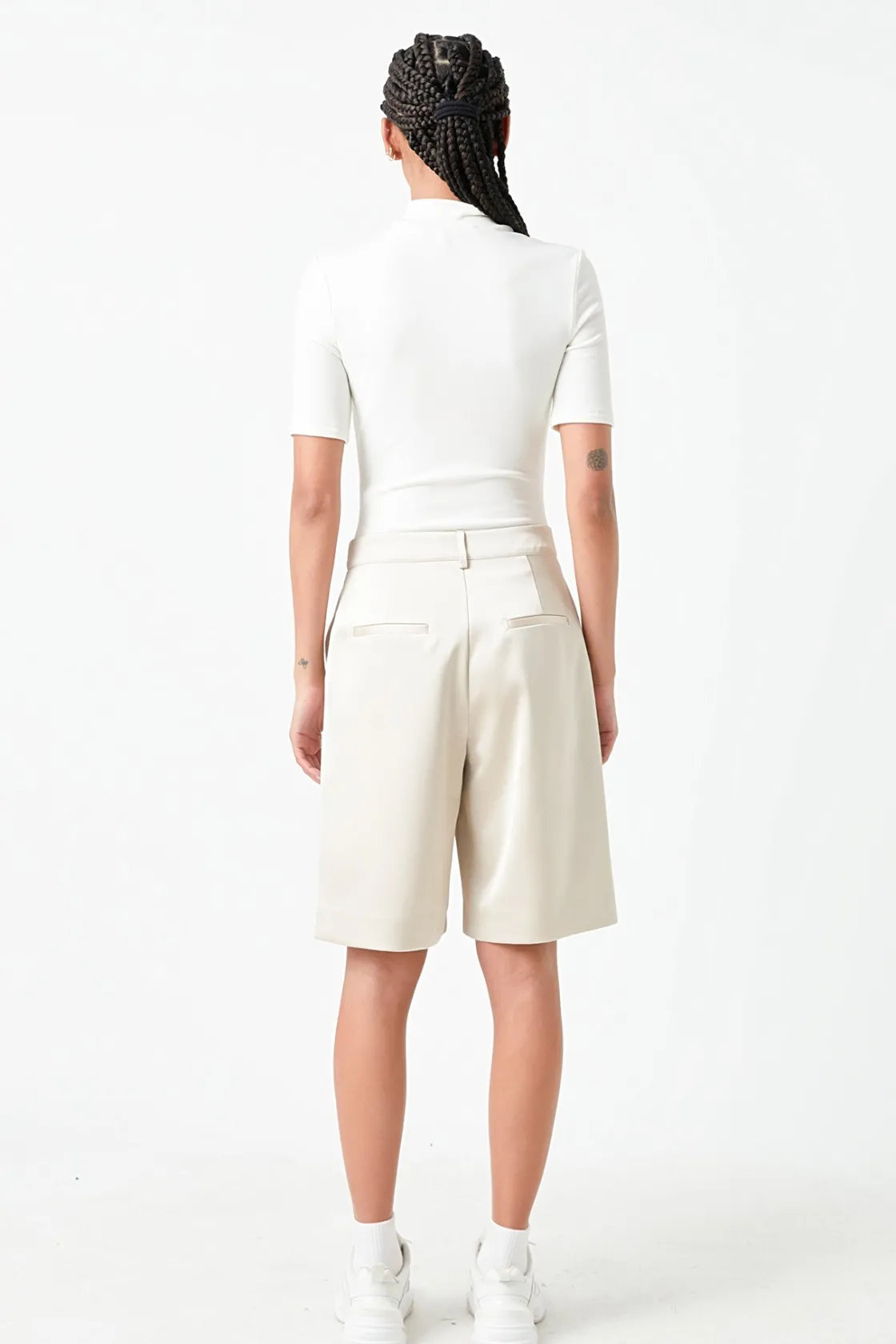 grey_lab__pleated_wide_sa_4.webp GREY LAB Shorts & Skorts | Tops*- Pleated Wide Satin Shorts CREAM