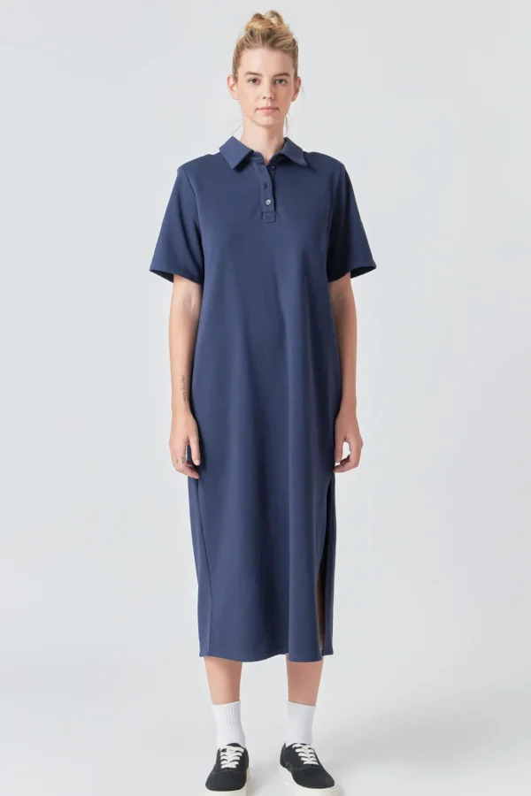 GREY LAB Tops*- Polo Midi Dress NAVY