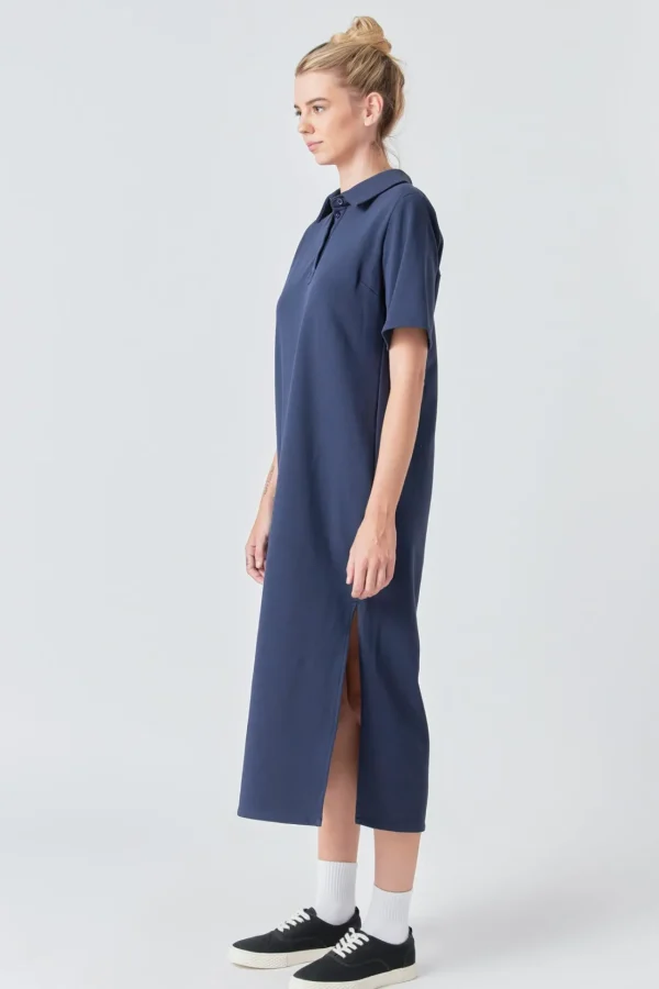 GREY LAB Tops*- Polo Midi Dress NAVY