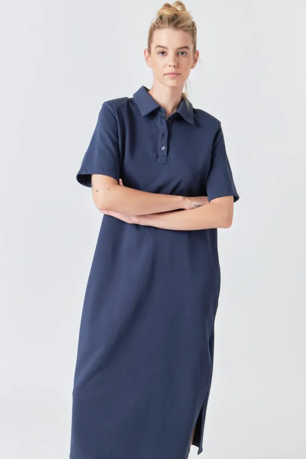 GREY LAB Tops*- Polo Midi Dress NAVY