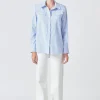 GREY LAB Shirts & Blouses | Tops*- Power Shoulder Striped Shirt BLUE