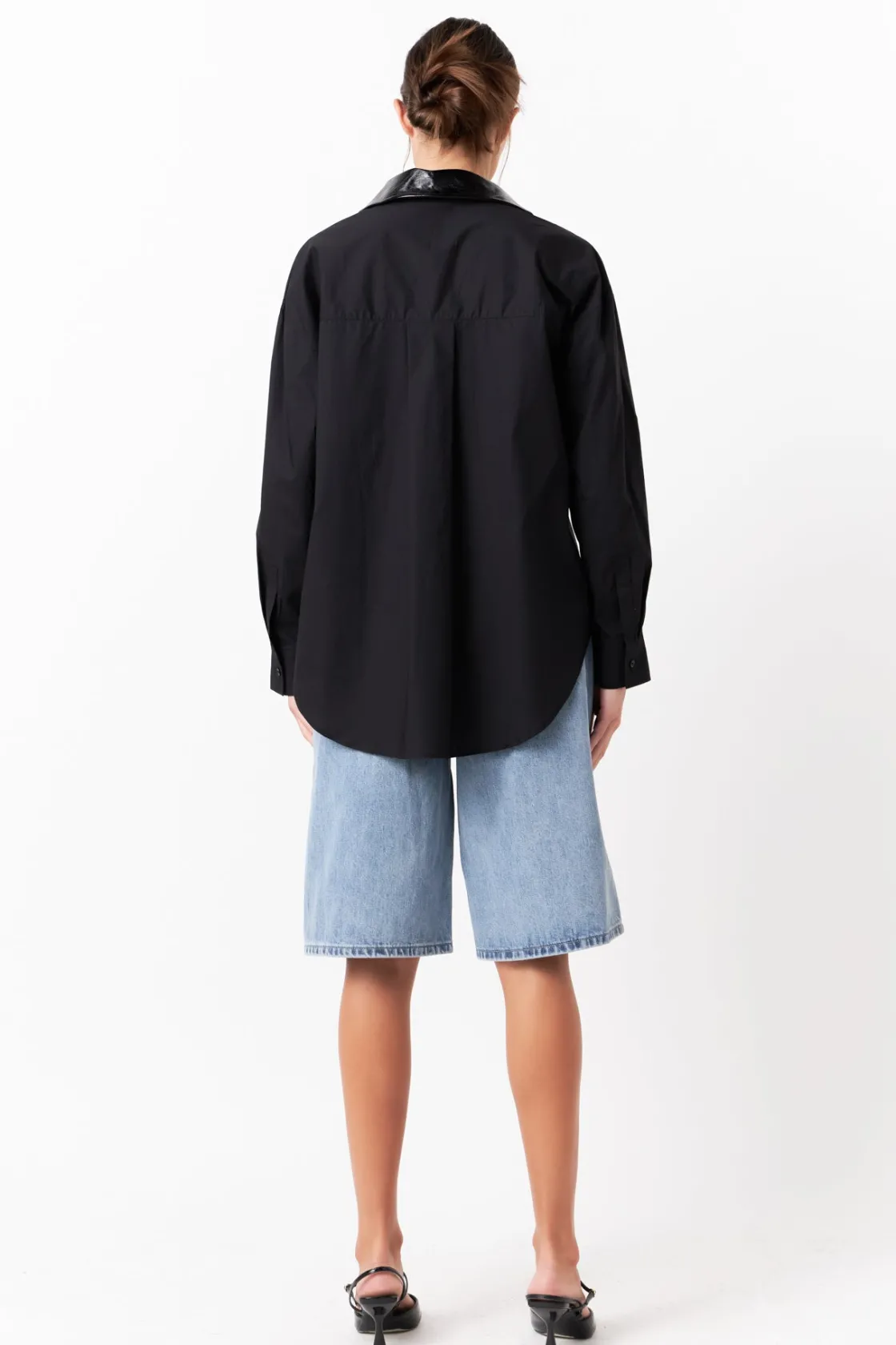 grey_lab__pu_collared_ove_3.webp GREY LAB Shirts & Blouses | Tops*- Pu Collared Oversize Shirt BLACK